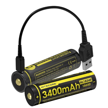 Nitecore Nitecore NL1834R 3400mAh USB RCHRGBL 18650 Li-ion Battery NL1834R